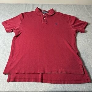 Polo Ralph Lauren Mens Red Short Sleeve Pique Polo Shirt Size M